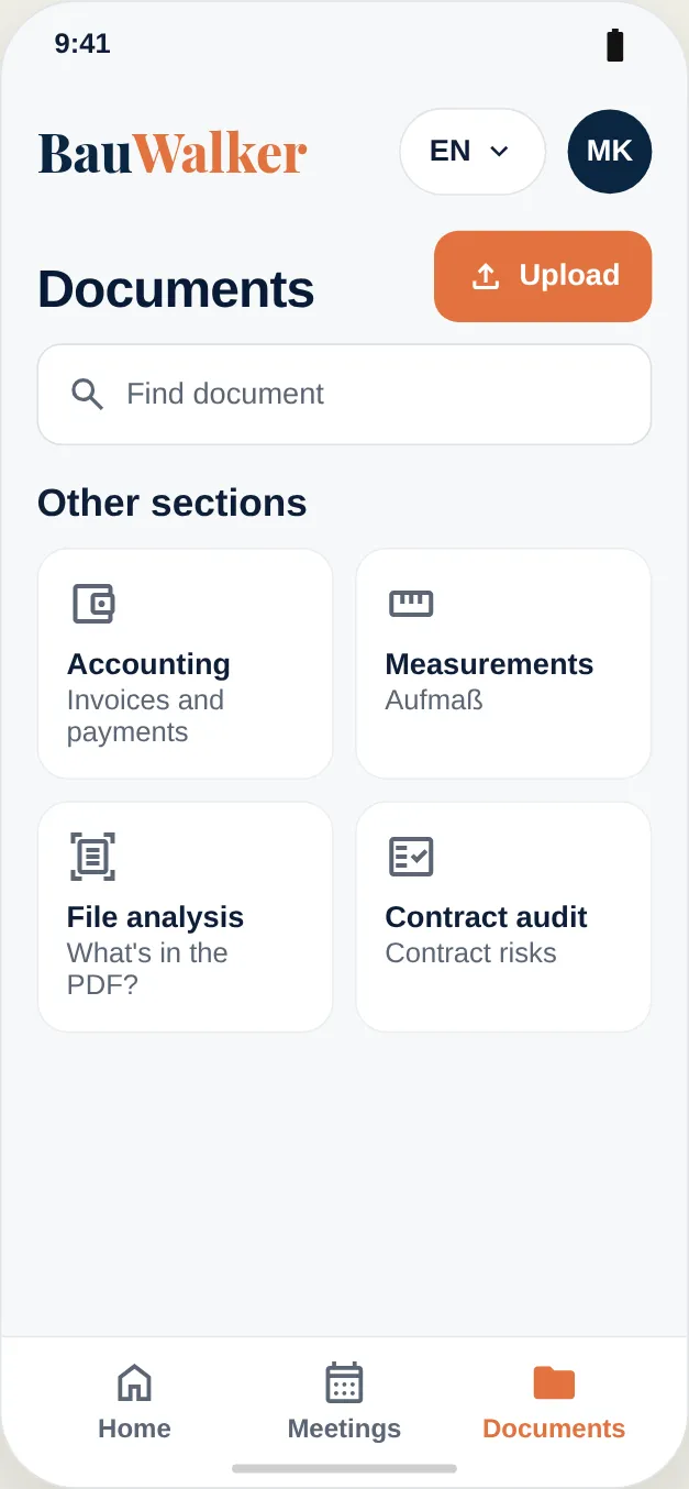 Documents: projects, all documents and personal storage