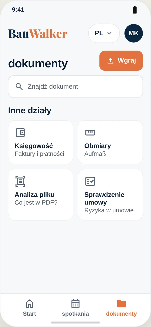 Dokumenty: obiekty, wszystkie dokumenty i osobisty zasób