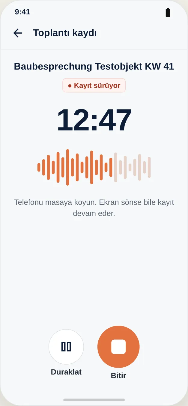 Kayıt, ekran kapalıyken de sürer