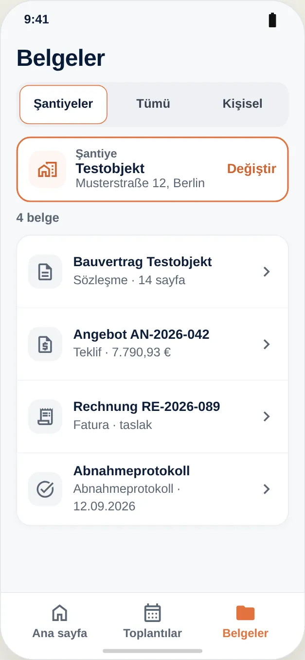 Belgeleriyle bir proje: sözleşme, teklif, fatura, teslim alma tutanağı