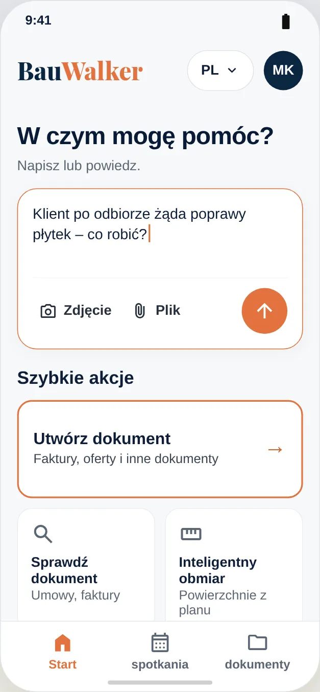 Pytanie o usunięcie wad po odbiorze, z protokołem i zdjęciem