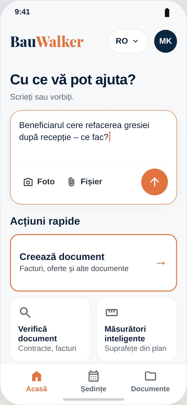 Întrebare despre remedierea defectelor după recepție, cu proces-verbal și fotografie