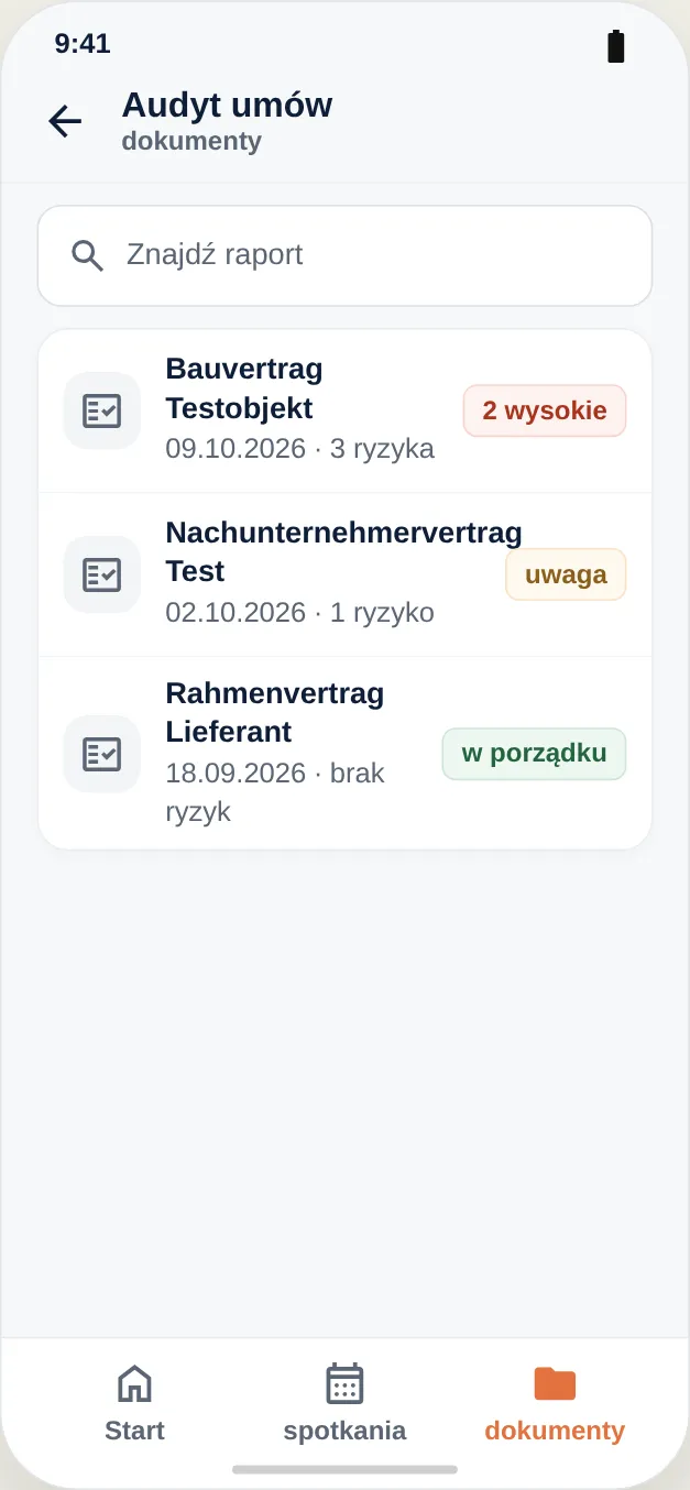 Zapisane raporty pozostają dostępne