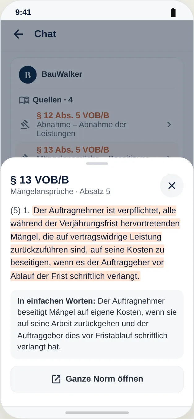 Norm im Wortlaut, mit Erklärung in einfachen Worten