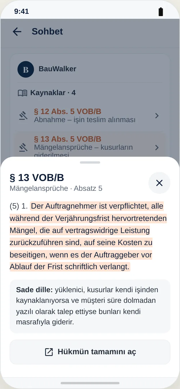 Normun metni, basit sözlerle açıklamayla